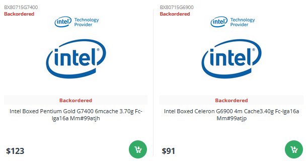 Intel Alder Lake Celeron G6900 Pentium Gold G7400