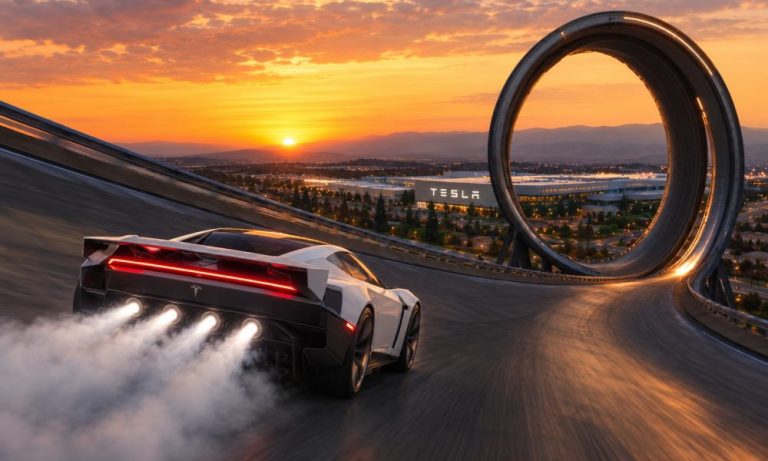 Les propriétaires de Tesla Roadster peuvent désormais accéder au mode « Flying Stunt » et aux pistes en boucle